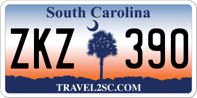 SC license plate ZKZ390