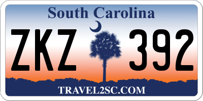 SC license plate ZKZ392