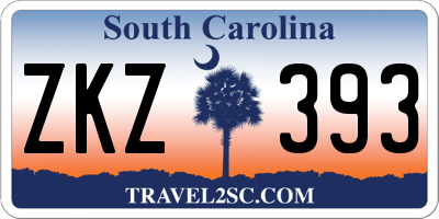 SC license plate ZKZ393