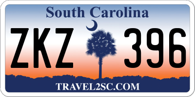 SC license plate ZKZ396
