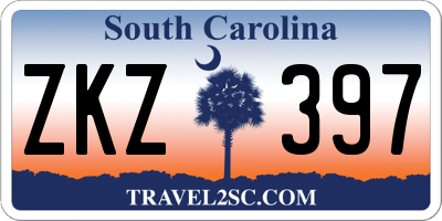 SC license plate ZKZ397