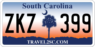 SC license plate ZKZ399