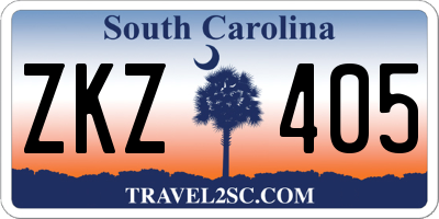 SC license plate ZKZ405