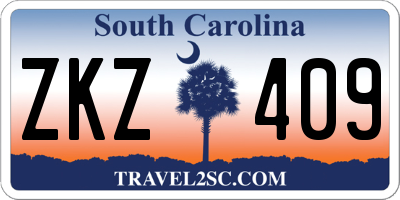 SC license plate ZKZ409