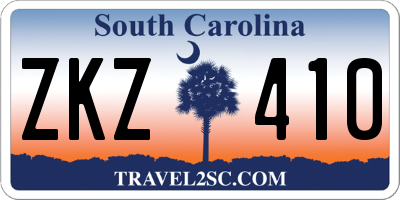 SC license plate ZKZ410
