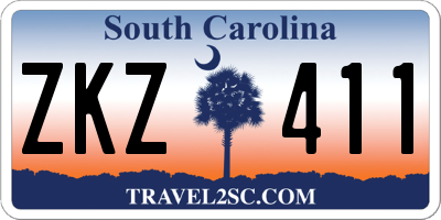 SC license plate ZKZ411