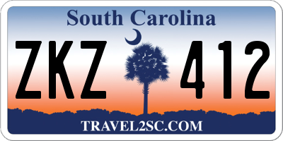 SC license plate ZKZ412