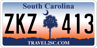 SC license plate ZKZ413
