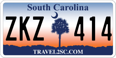 SC license plate ZKZ414