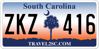 SC license plate ZKZ416