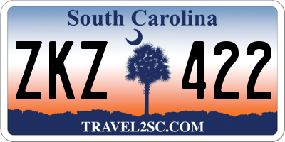 SC license plate ZKZ422