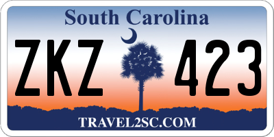 SC license plate ZKZ423