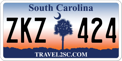 SC license plate ZKZ424