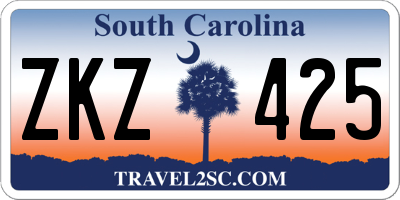 SC license plate ZKZ425