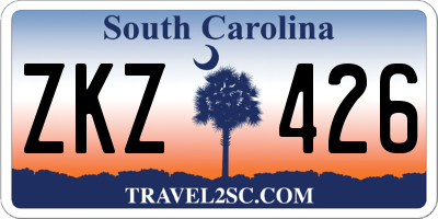 SC license plate ZKZ426