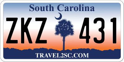 SC license plate ZKZ431