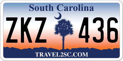 SC license plate ZKZ436