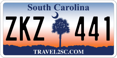 SC license plate ZKZ441