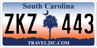 SC license plate ZKZ443