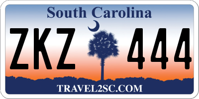 SC license plate ZKZ444