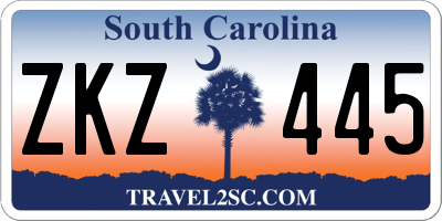 SC license plate ZKZ445