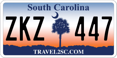 SC license plate ZKZ447
