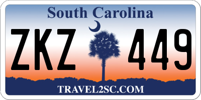 SC license plate ZKZ449