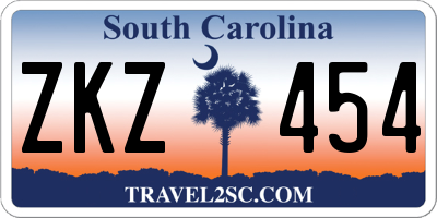 SC license plate ZKZ454