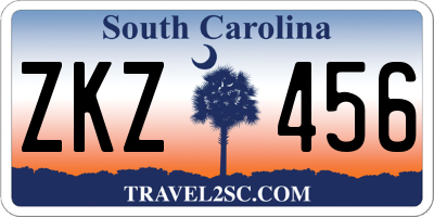 SC license plate ZKZ456