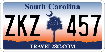 SC license plate ZKZ457