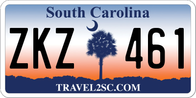 SC license plate ZKZ461