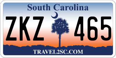 SC license plate ZKZ465