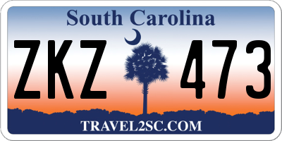 SC license plate ZKZ473