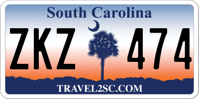 SC license plate ZKZ474