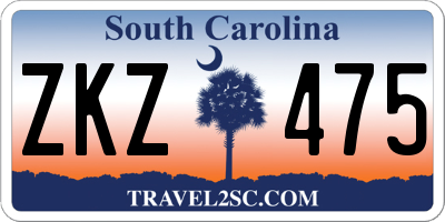 SC license plate ZKZ475