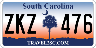 SC license plate ZKZ476