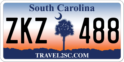 SC license plate ZKZ488