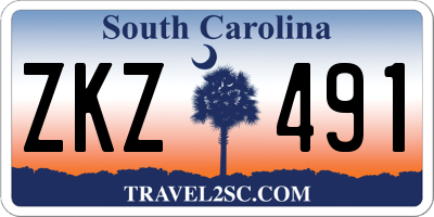 SC license plate ZKZ491