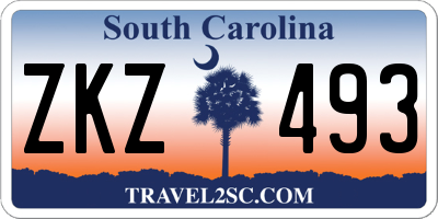 SC license plate ZKZ493