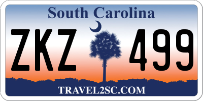 SC license plate ZKZ499