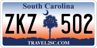SC license plate ZKZ502