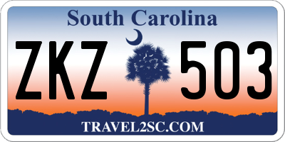 SC license plate ZKZ503