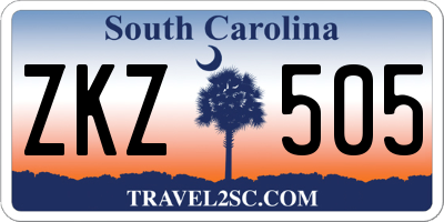 SC license plate ZKZ505