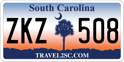 SC license plate ZKZ508