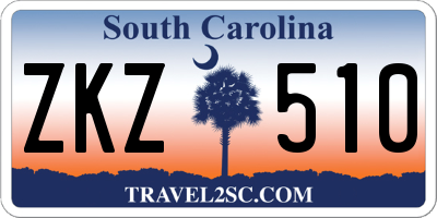 SC license plate ZKZ510