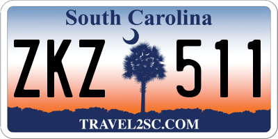 SC license plate ZKZ511