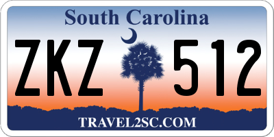 SC license plate ZKZ512