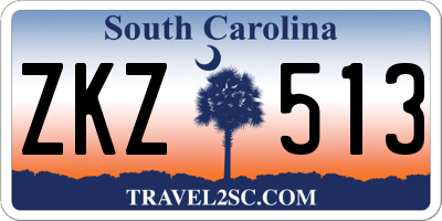 SC license plate ZKZ513