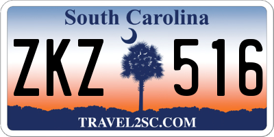 SC license plate ZKZ516