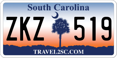 SC license plate ZKZ519